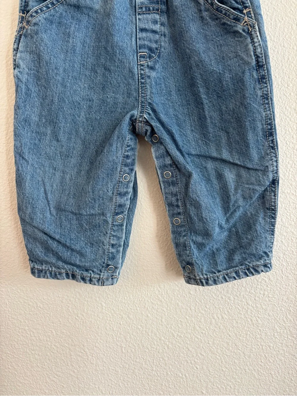 The Children’s Place vintage denim lined overalls size 12 months